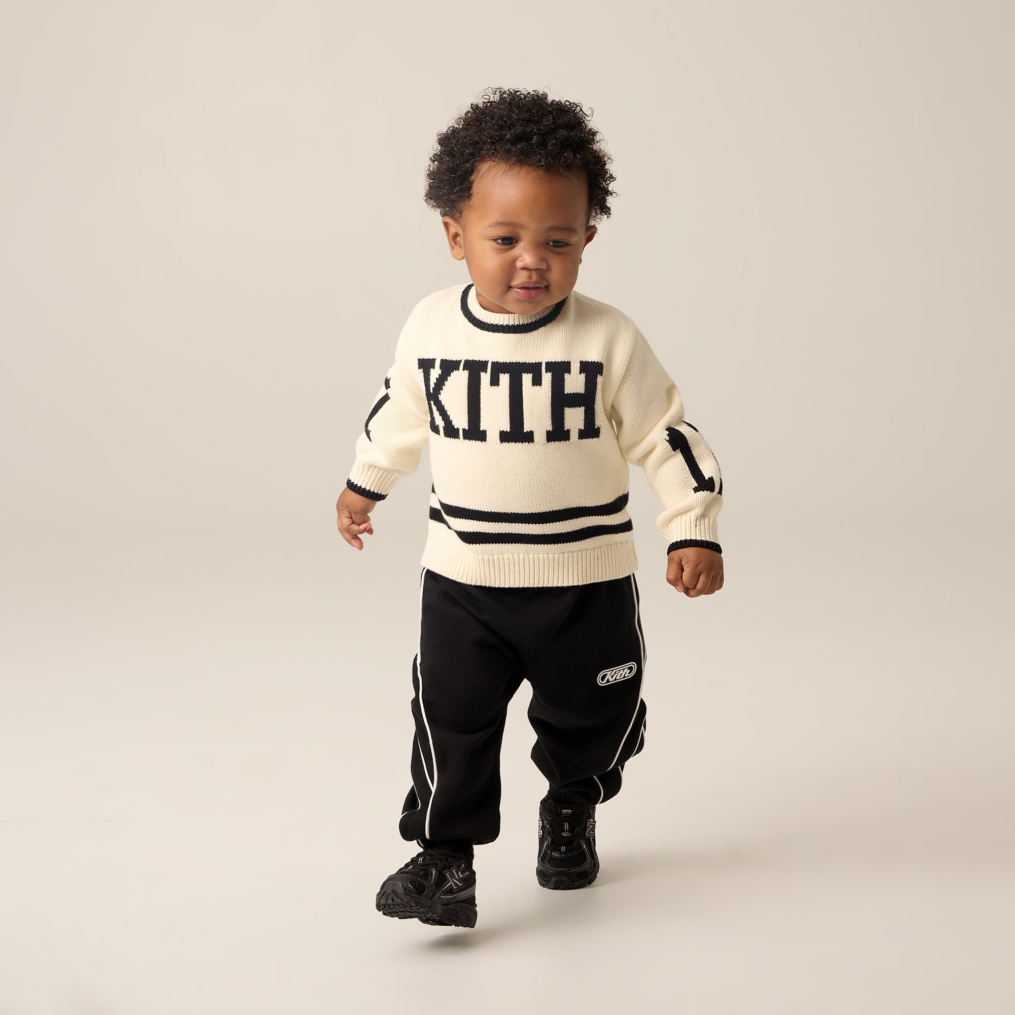 Kith Baby Varsity Crewneck Sweater - Sandrift