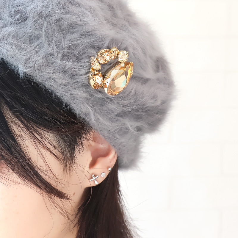 レシピNo.KR1058 貴和クリスタルのビジューアーチブローチ – 貴和