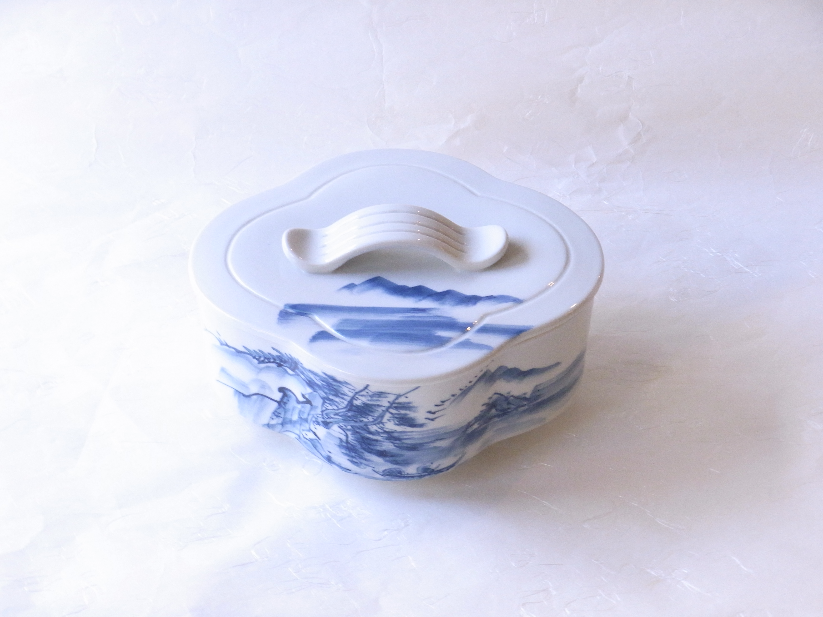 未使用青漆爪紅ヘギ目八角 食籠表千家茶道具漆器漆芸木製⑤