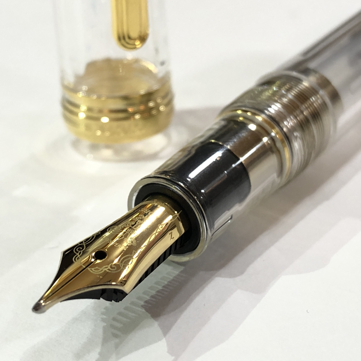 <小太刀仕様> プラチナ　センチュリー　中国限定　茶　長原幸夫氏制作　万年筆 小太刀仕様> プラチナセンチュリー中国限定茶長原幸夫氏制作万年筆