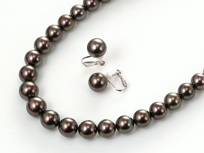 お客本真珠 南洋黒蝶真珠ネックレストップ 11.4mmラグーン色PT802 お客