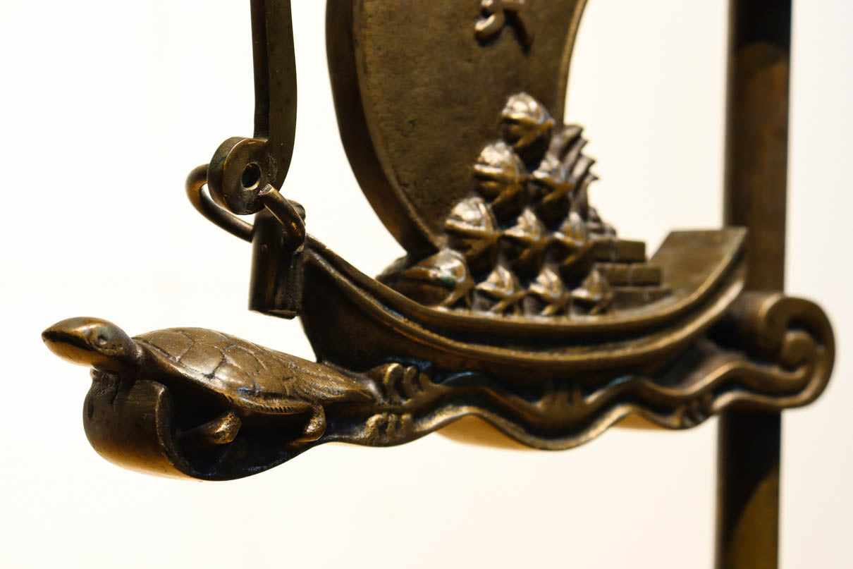 真鍮製の素晴らしい自在鉤 宝船 恵比寿大黒 和骨董 自在鍵 自在鈎