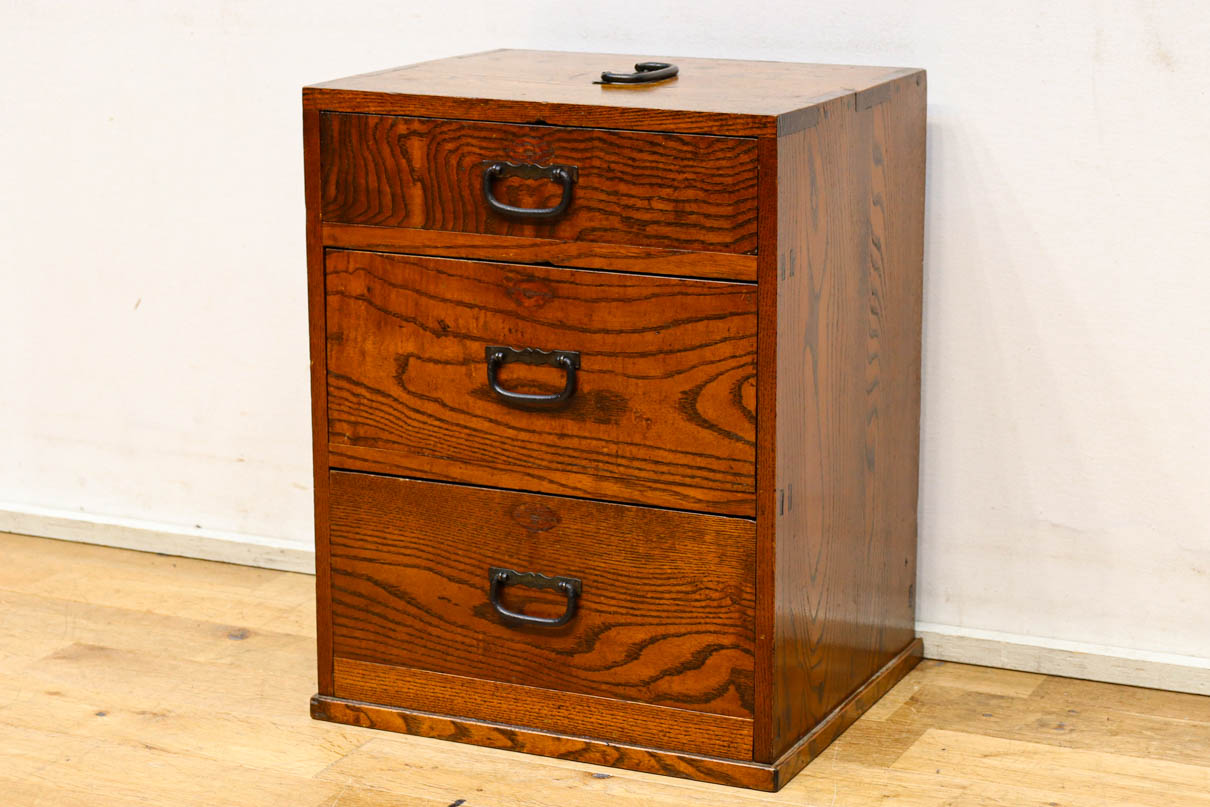 時代 古民具 船箪笥 銭箱 銭函 高:37㎝ 売れ筋 重:8.4kg 箪笥 小箪笥