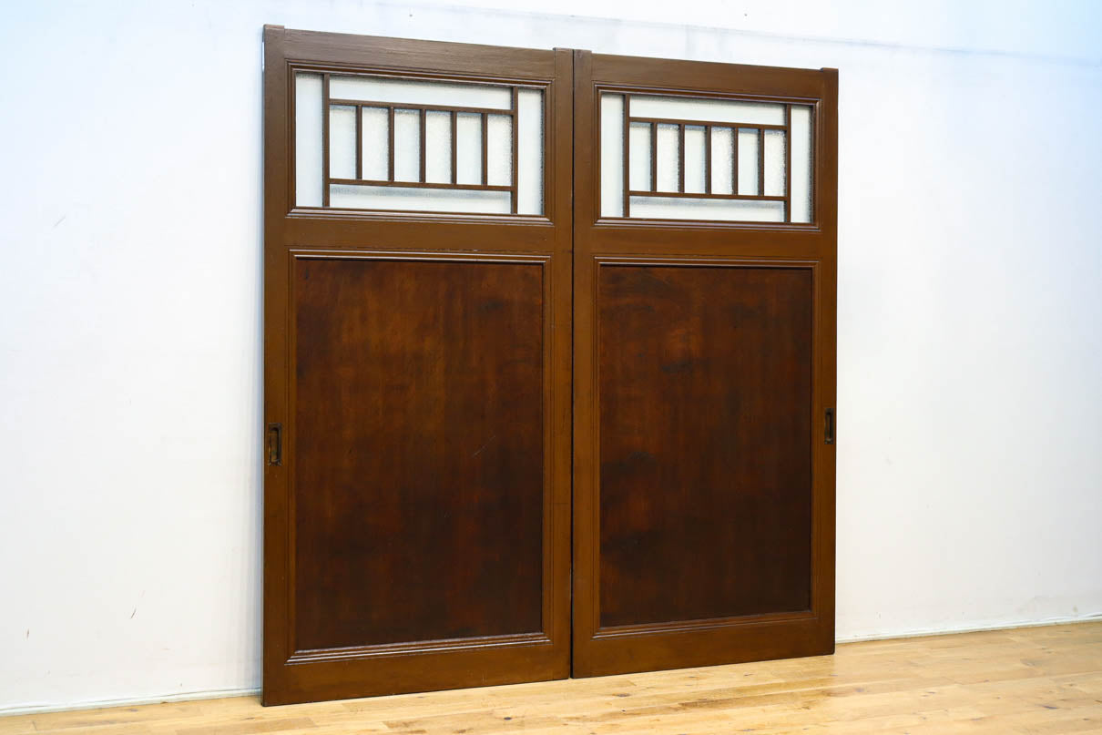 幅864ミリ 幾何学に分割した小窓がお洒落なレトロガラス戸 F8314 在庫1