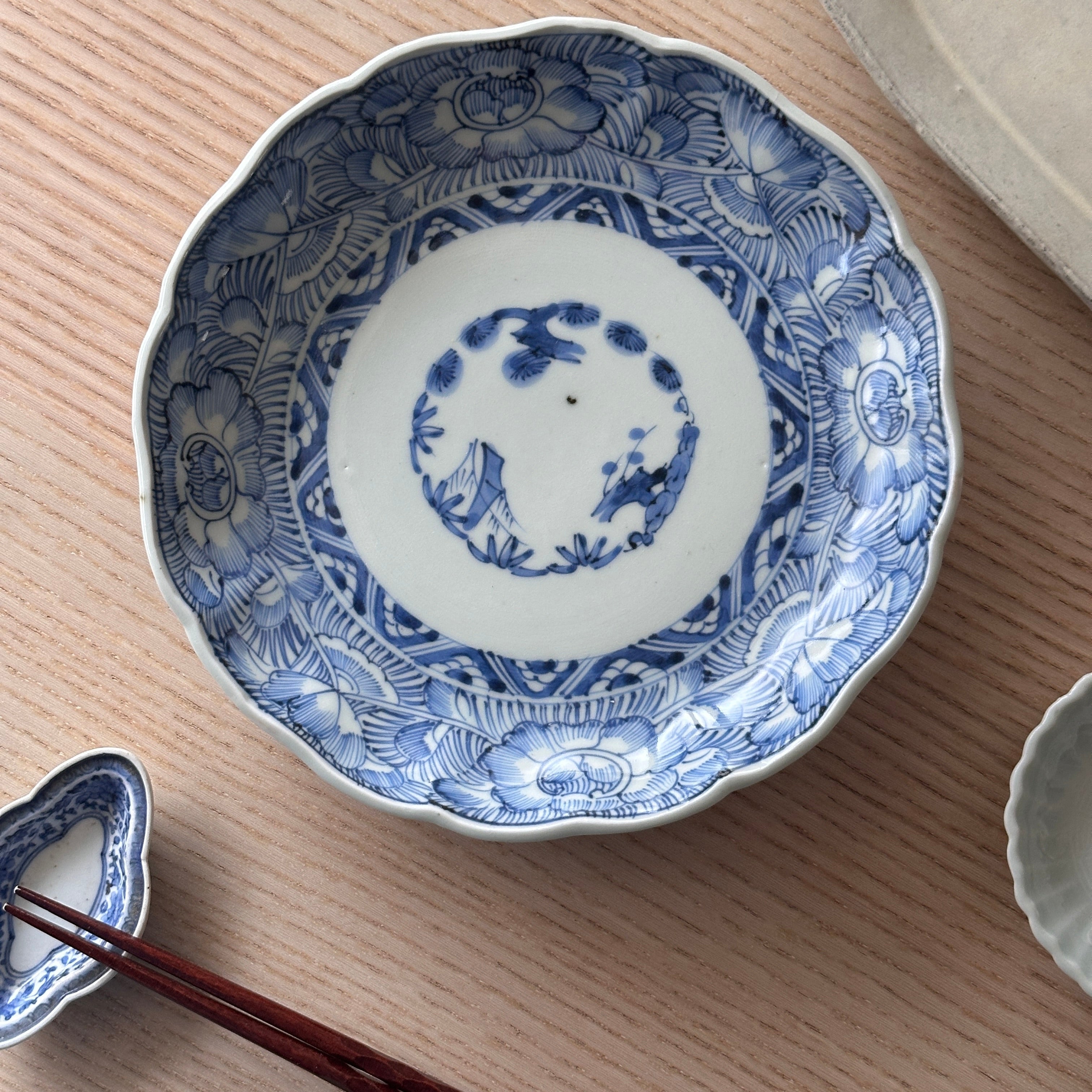 上手古伊万里 幾何学紋様皿 3枚揃い 本物保証 上手古伊万里 幾何学紋様