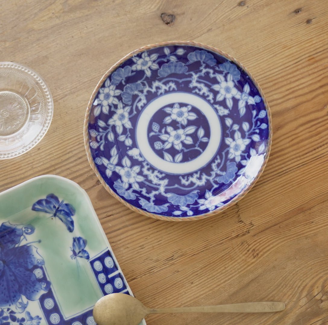 染錦 虎図 大皿 骨董品 φ39cm(K-YC473) 染錦 虎図 大皿 骨董品 φ39cm(K