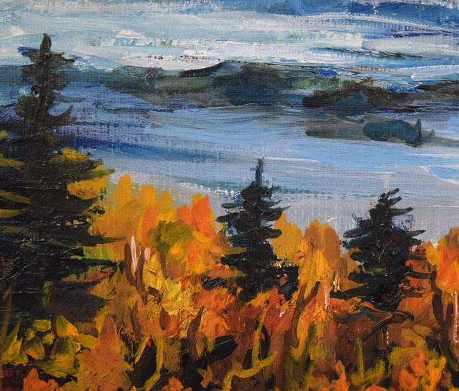 S. Yang 風景画 油彩画 木製フレーム S. Yang 風景画 油彩画 木製