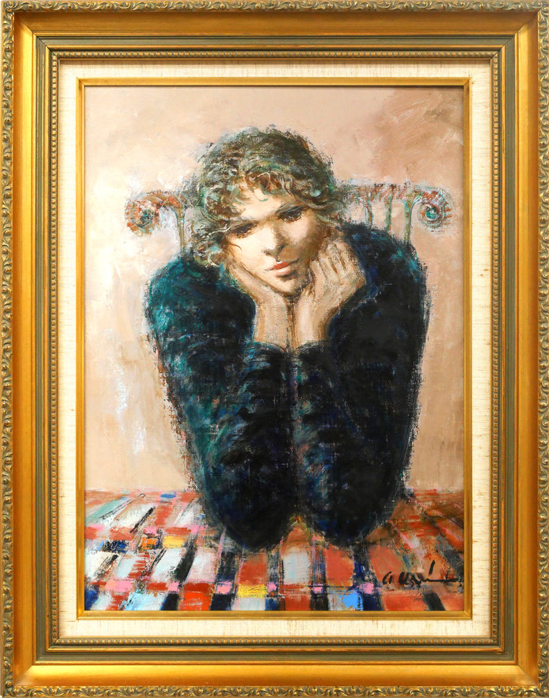 人物画#15 女性の肖像 油彩画 8号 F8 油絵 人物画#15 女性