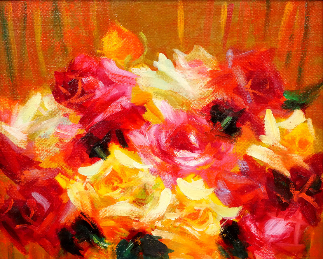 画家haru油彩画特寸＊薔薇＊肉筆画＊原画＊一点物＊静物画。 画家haru