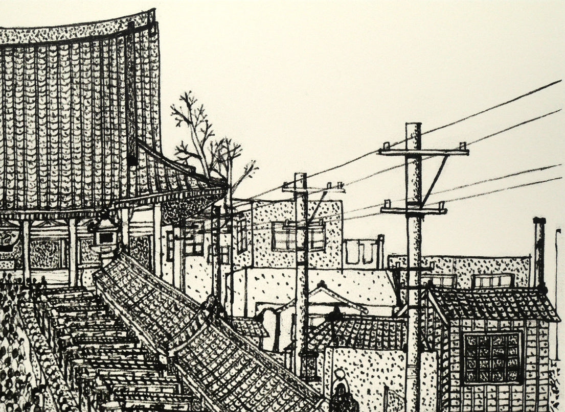 山下清「浅草の仲見世」リトグラフ 絵画買取・販売の小竹美術