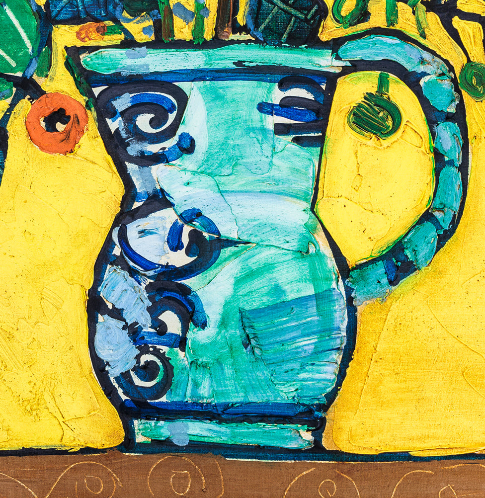 ポール・アイズピリ ブルーバックの花束 ポール・アイズピリ「青い背景