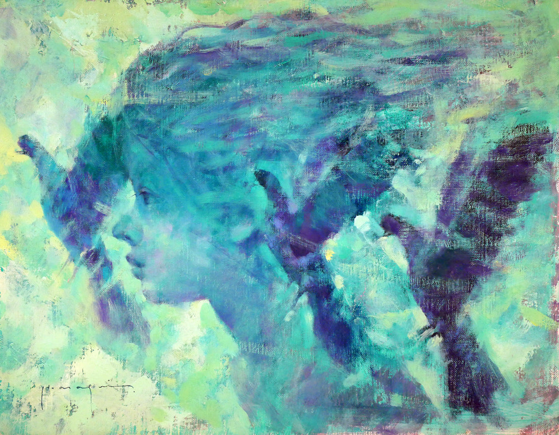 絵画水彩画風景画原画P10「阿武隈川」菊地正則美品額付きサイン