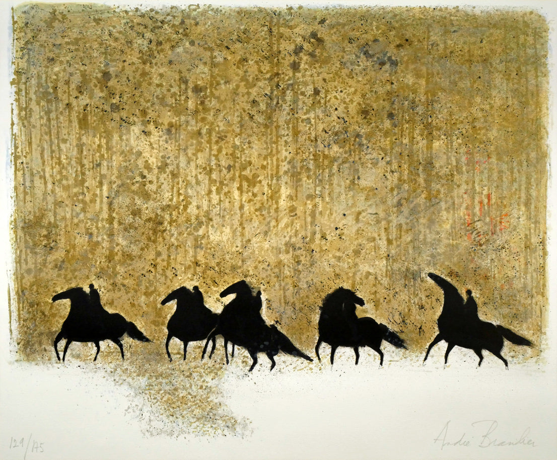 アンドレ ブラジリエ（Andre Brasilier）「冬の馬」リトグラフ 絵画