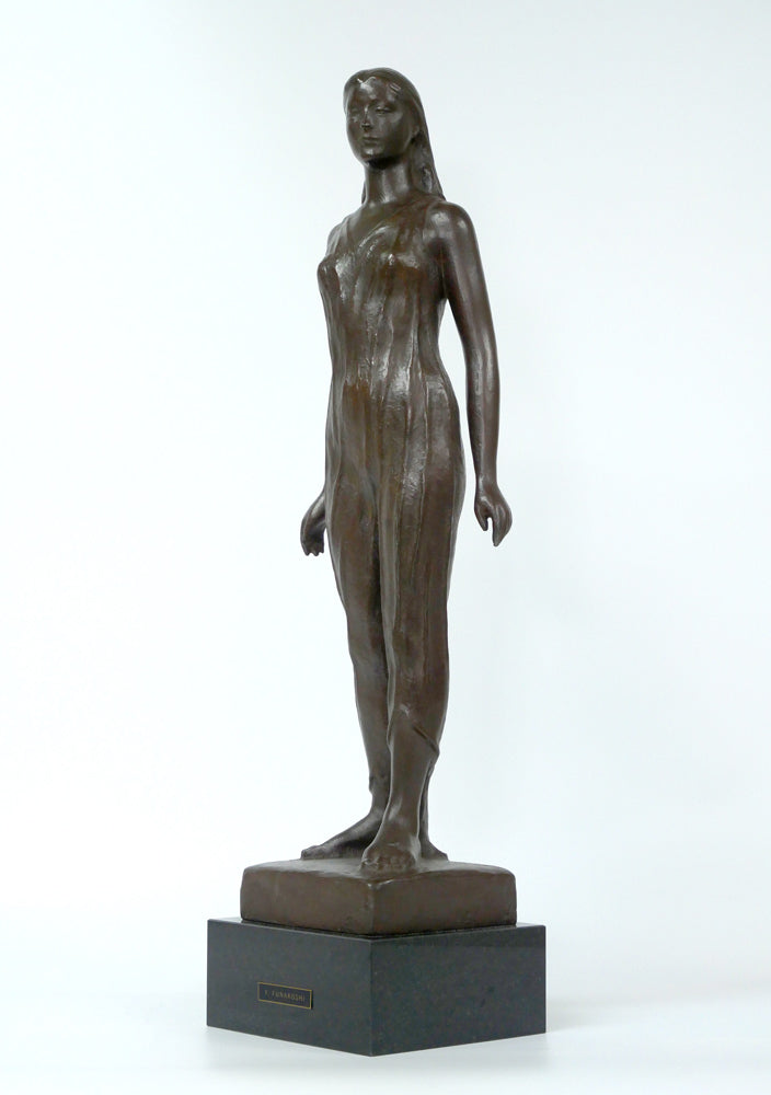 ブロンズ像 K.YAMASHITA 女性像 大理石台付 置物 M R4757 【公式通販】