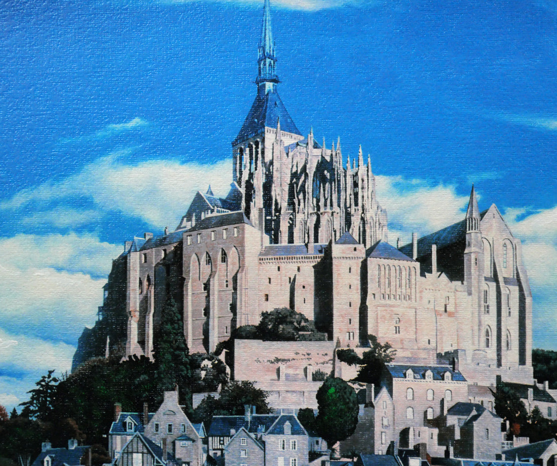 月出るモン・サン・ミシェル フランス」平山郁夫作 2009年 25オ301 月