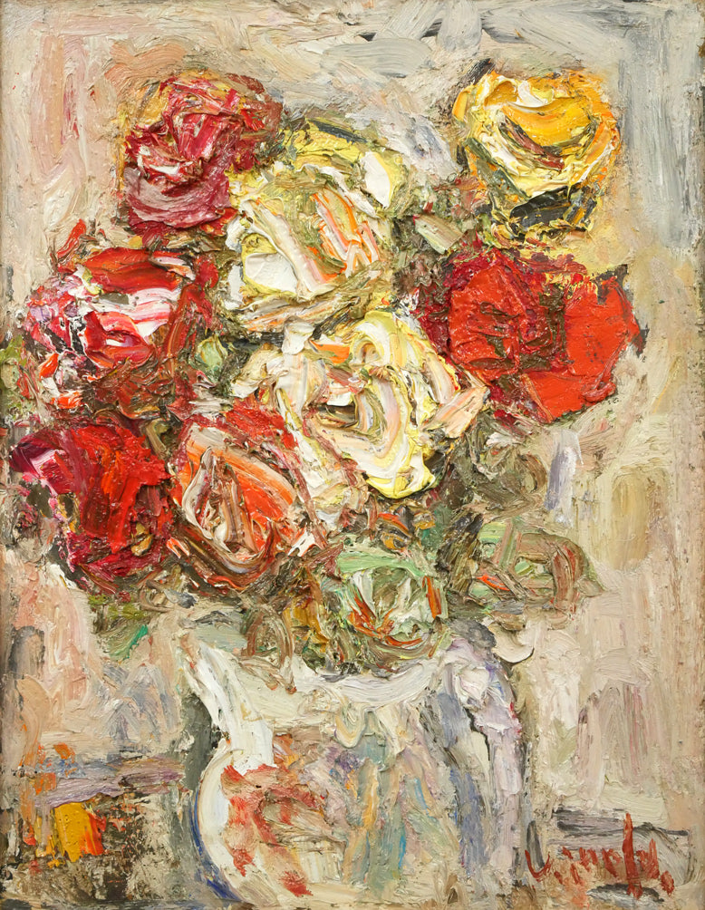 薔薇 (工藤和男画伯作の薔薇)3万円以下で楽しむ本物の絵画】