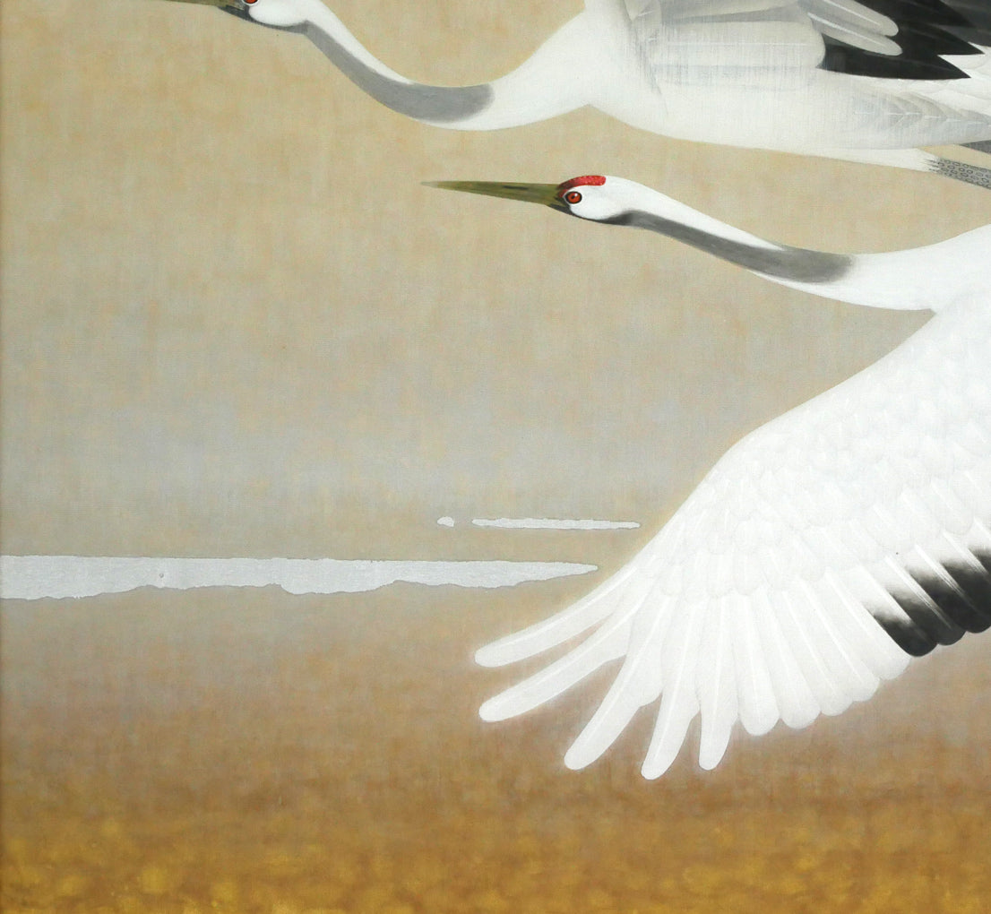 岩橋英遠「双鶴」日本画・10号大 絵画買取・販売の小竹美術