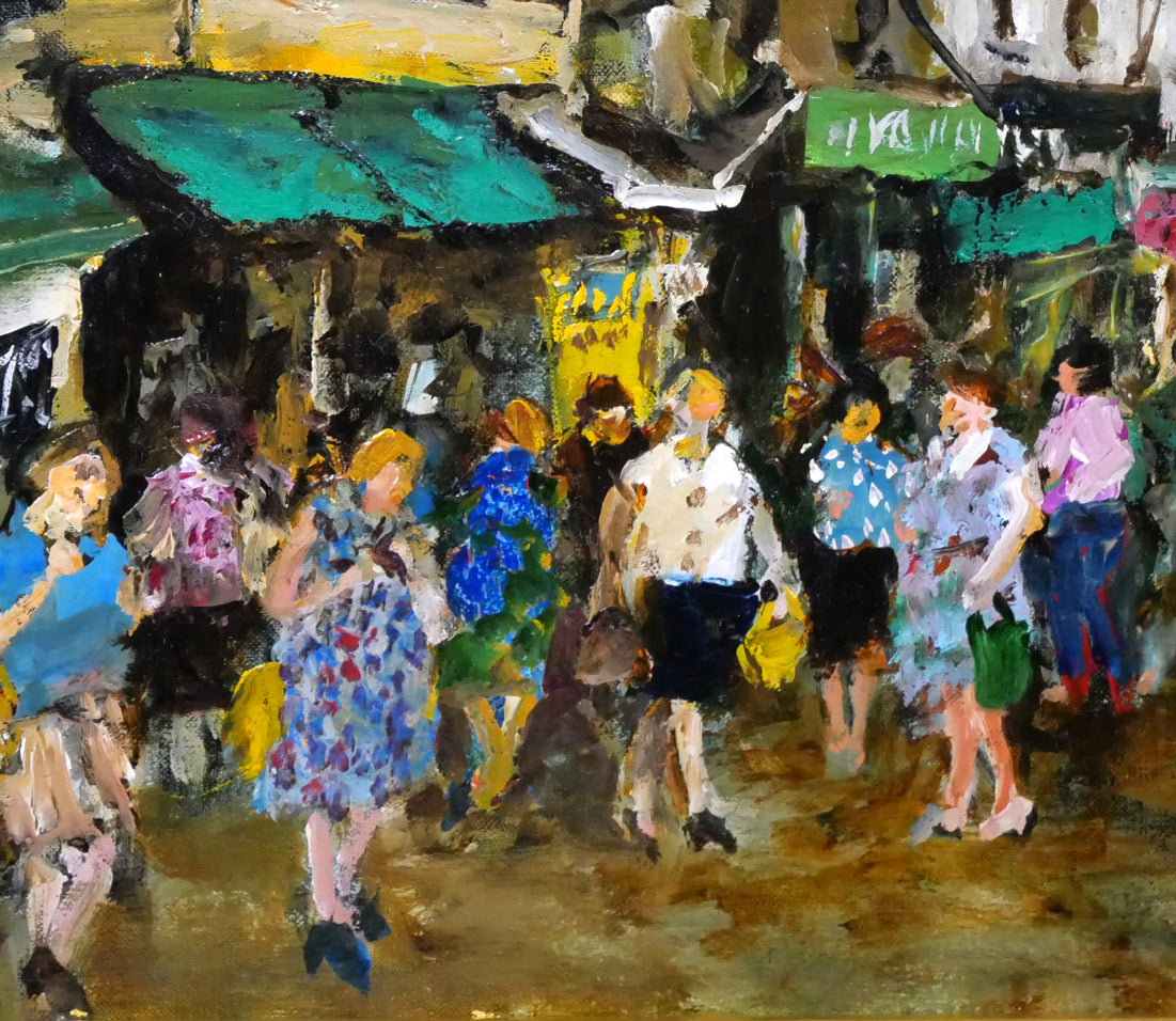 児玉幸雄 パリーの朝市 リトグラフ 石版画 絵画 風景画 洋画児玉幸雄