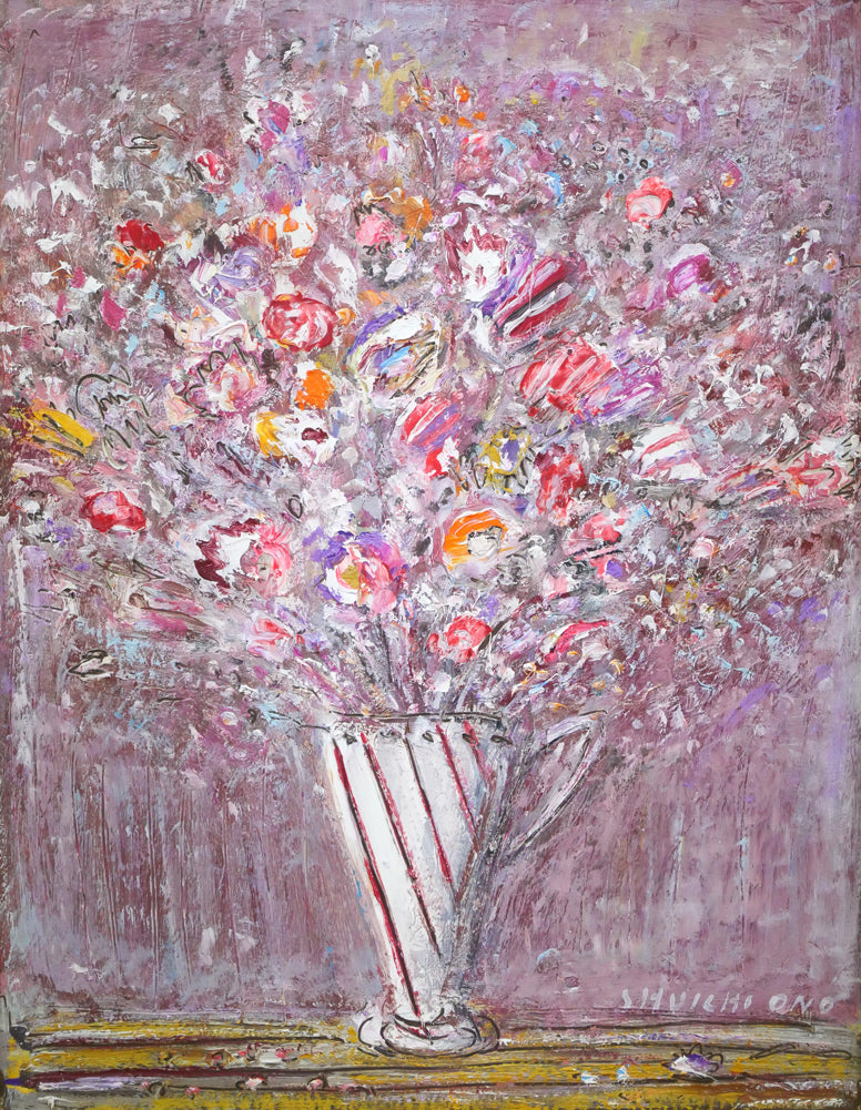 油絵 よっこ まるまるとした大きいお花 油絵 よっこ まるまるとした