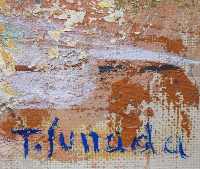 砂田友治「風景画」油絵・F6号 絵画買取・販売の小竹美術