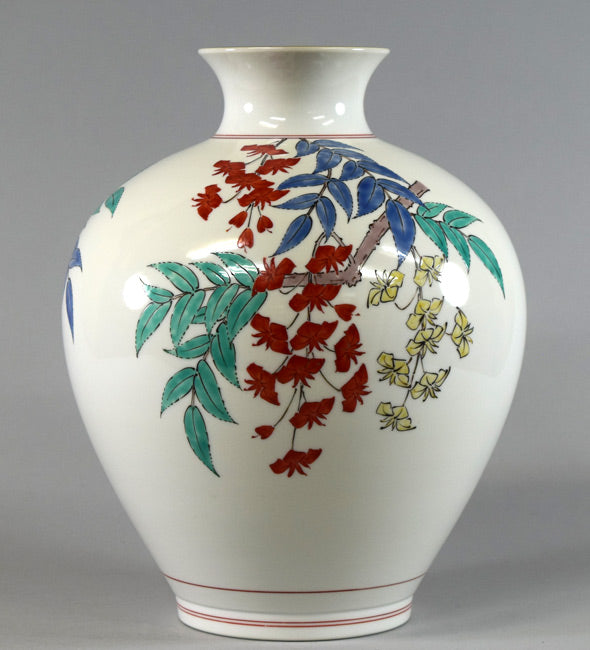 1635 色絵小花瓶 工芸品 時代物 日本の陶磁 陶芸