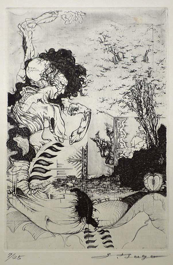 多賀新「PCS-No,11号挿画作品」エッチング（銅版画） 絵画買取・販売の