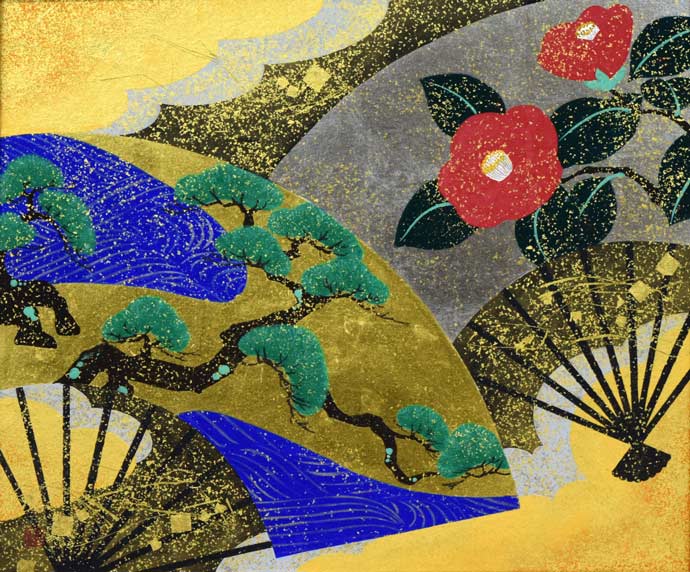 扇画「螢」(日本画)