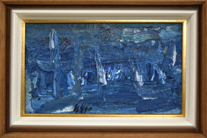 珍品 黒田清輝 【上信越 浅間】風景画 油彩画 武二識サイン入り F8