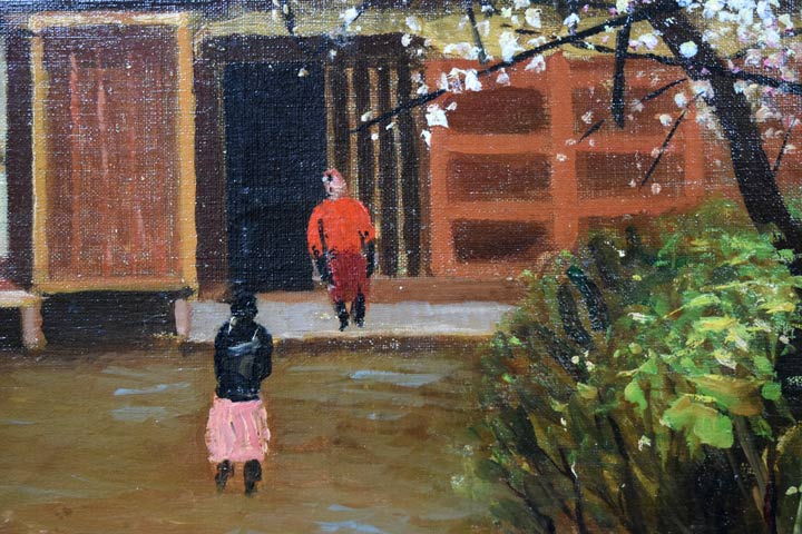 竹岡羊子「温室にて Paris」油彩 F10号 サイン裏書有 竹岡羊子「温室に