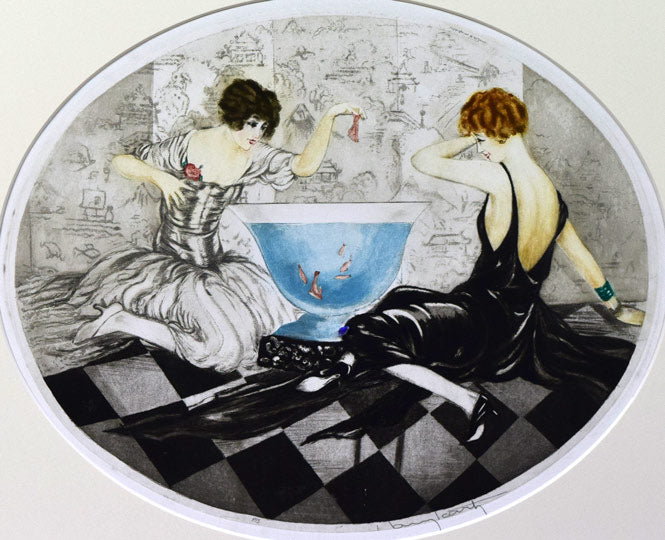 ルイ イカール(Louis Icart)「陽気ないたずら」銅版画（エッチング