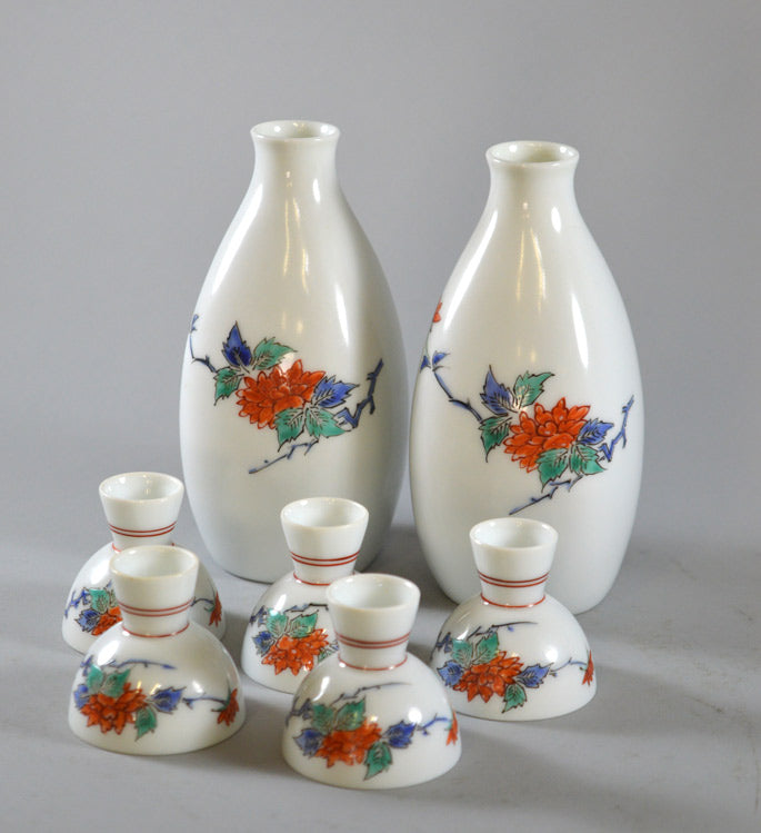 十二代 酒井田柿右衛門 錦 草花紋 八角 菓子器 鉢 共箱【MA683】 十二