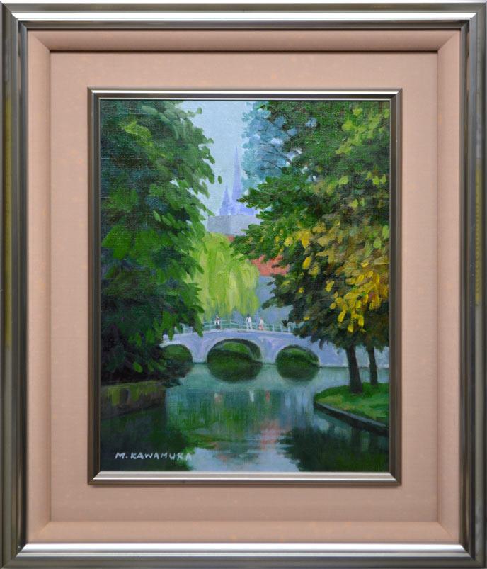 桜木稔 油絵 北海道大雪「高原温泉」紅葉 直筆サイン題名日付入り 桜木