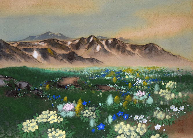 油絵大￼雪山の風景