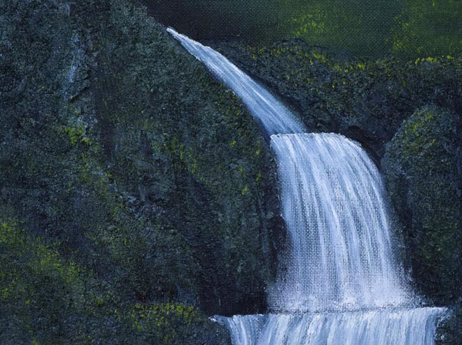 森田哲隆「関之尾滝（宮崎県都城）」油絵・F8号 絵画買取・販売の小竹美術