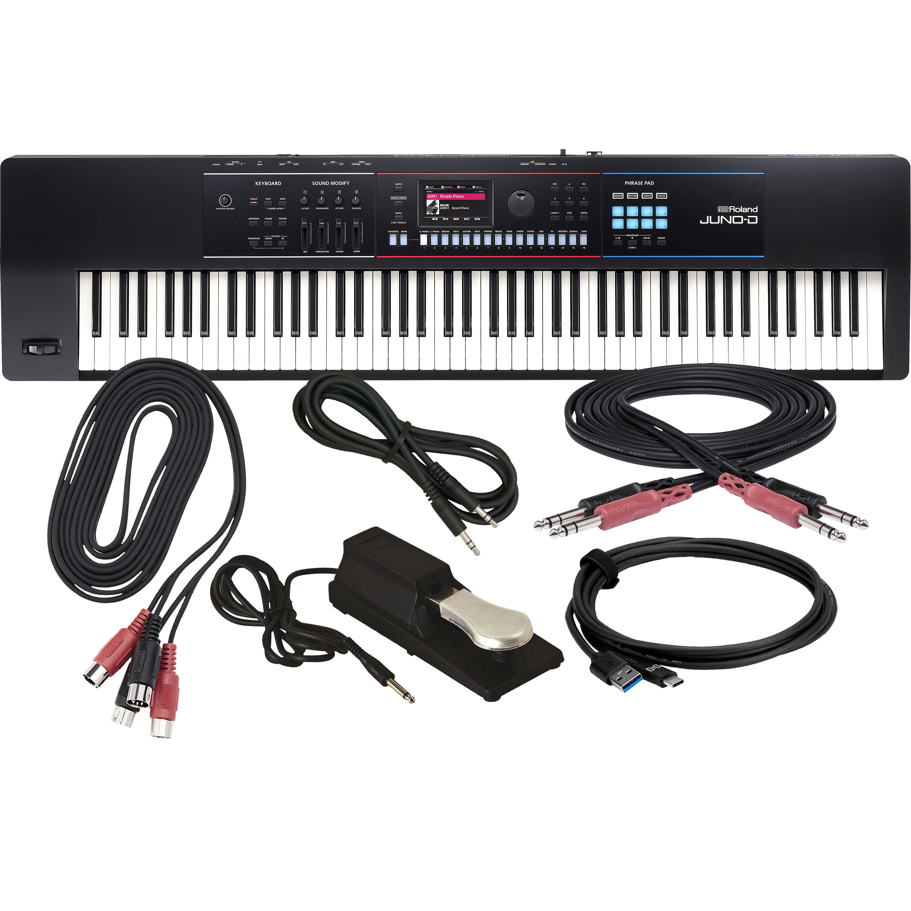 Roland Juno-D8 88-Key Synthesizer CABLE KIT – Kraft Music