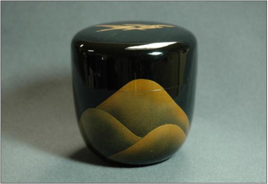 雁に遠山蒔絵 大棗