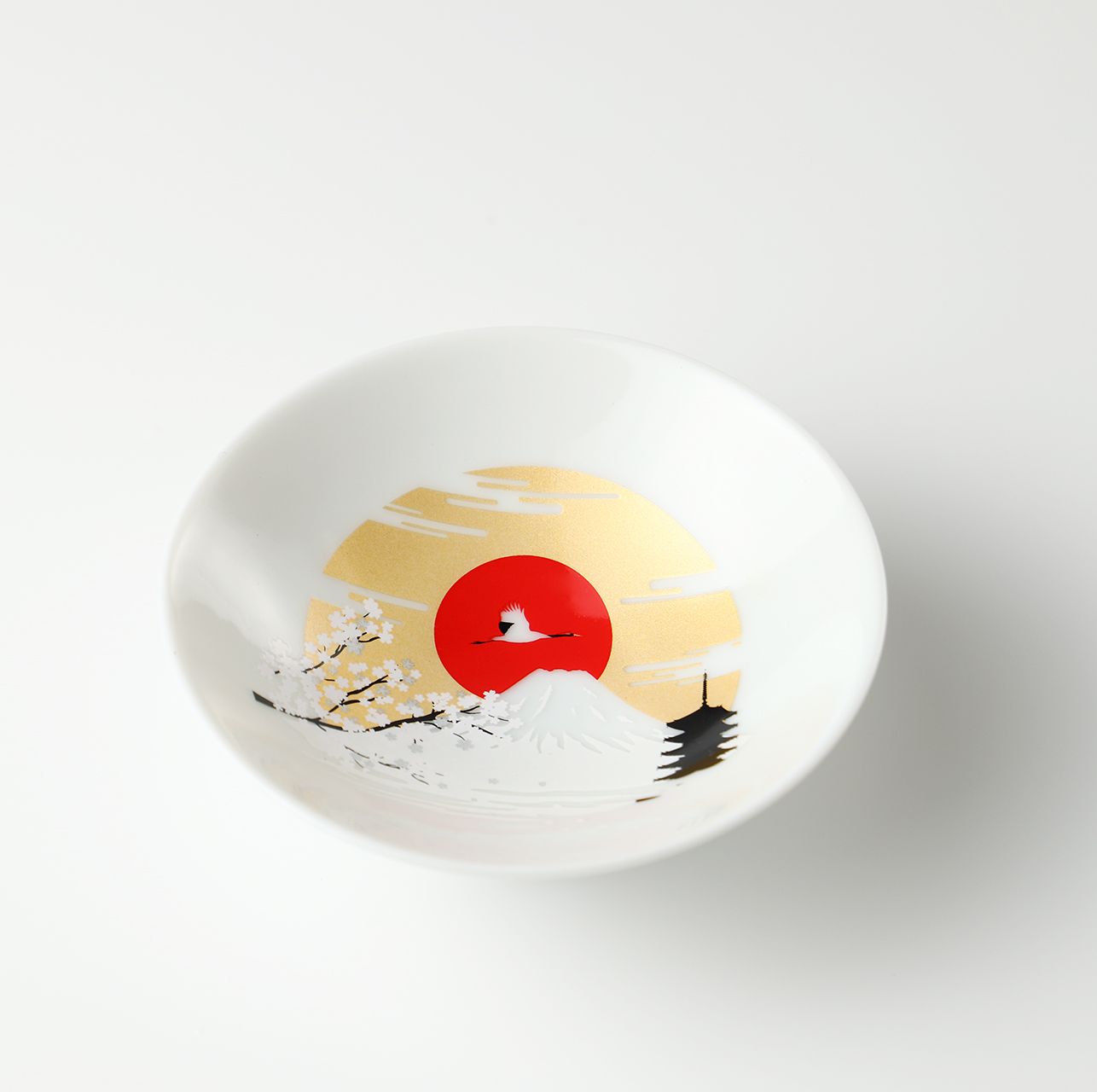 冷たい飲み物を注ぐと富士山が浮き出る平盃 / 白 | の酒器・グラス