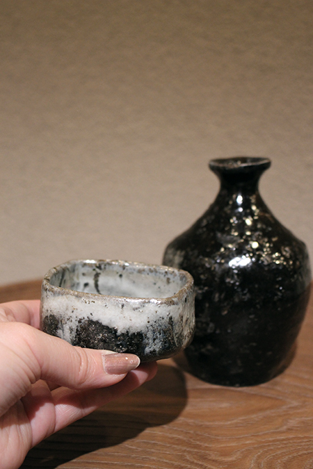 丸田宗彦 斑唐津彫 ぐい呑 唐津焼 丸田宗彦 作 絵唐津ぐい呑