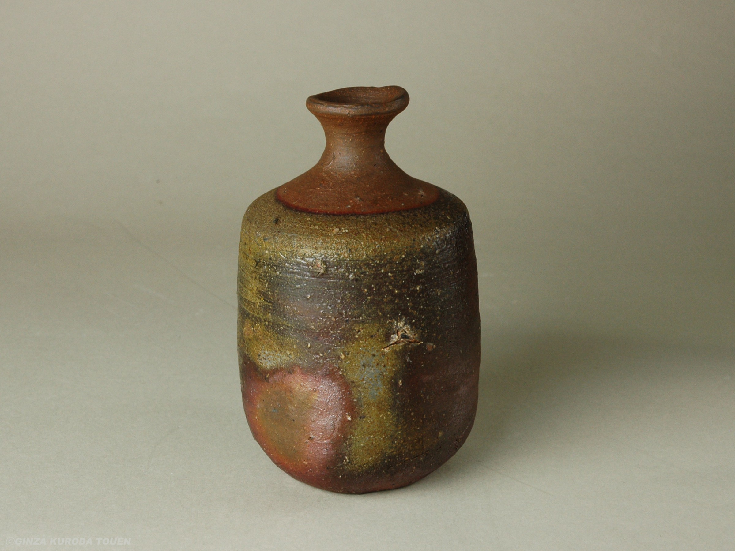 花】備前焼 人間国宝 金重陶陽作 備前徳利 花瓶 薮内家十二代猗