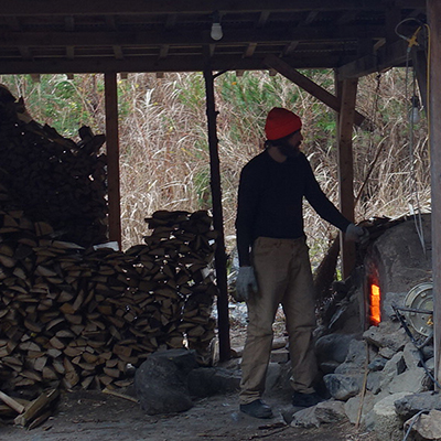 人気作家☆デレックラーセン☆窯変麦酒器☆穴窯 人気作家☆デレック