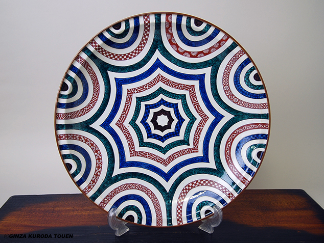 初代・徳田八十吉 古九谷写意平鉢 | 銀座 黒田陶苑
