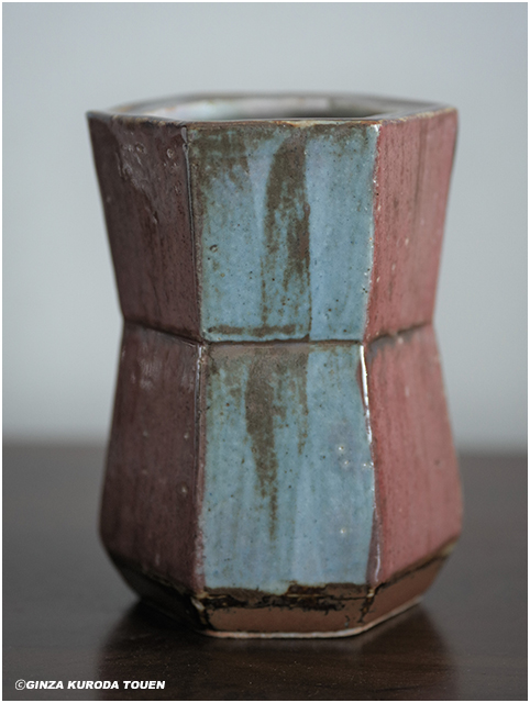 やまちゃん河井寛次郎作青白藁灰釉結晶文八寸三ツ足高台鉢