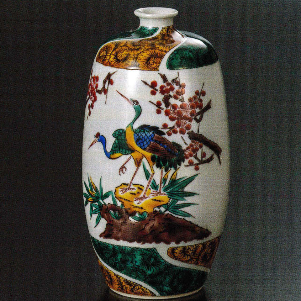 古美術 古九谷 香炉 銀火屋 時代物 DT187九谷焼 香炉 獅子摘 和宜