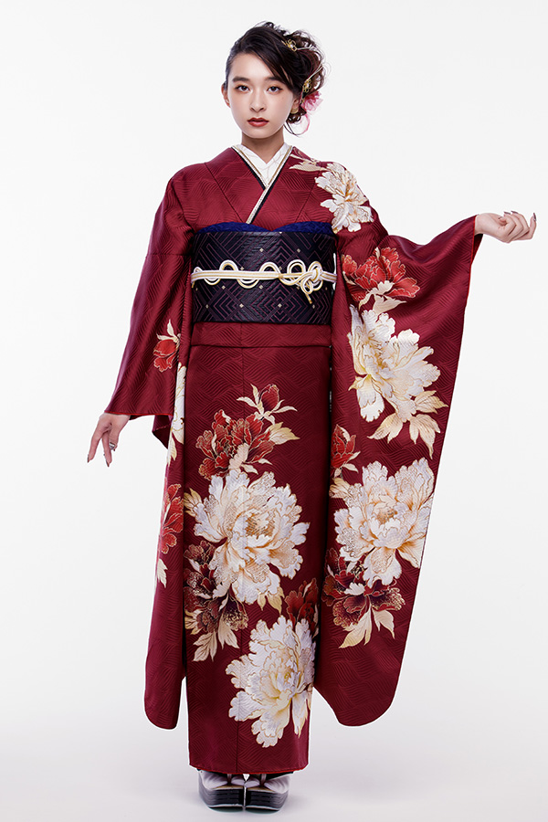 506z11, 503u32〇三松取扱い 花がぁる 色無地振袖 松竹梅〇美品