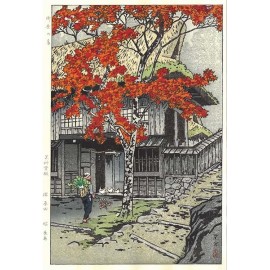 sk10 御岳の家ー笠松紫浪木版画 Shiro Kasamatsu Shin hangaー | 芸