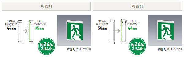 WSH2911B1EL＋S1-2081L || 三菱ミライエ 「誘導灯本体＋表示板(1枚