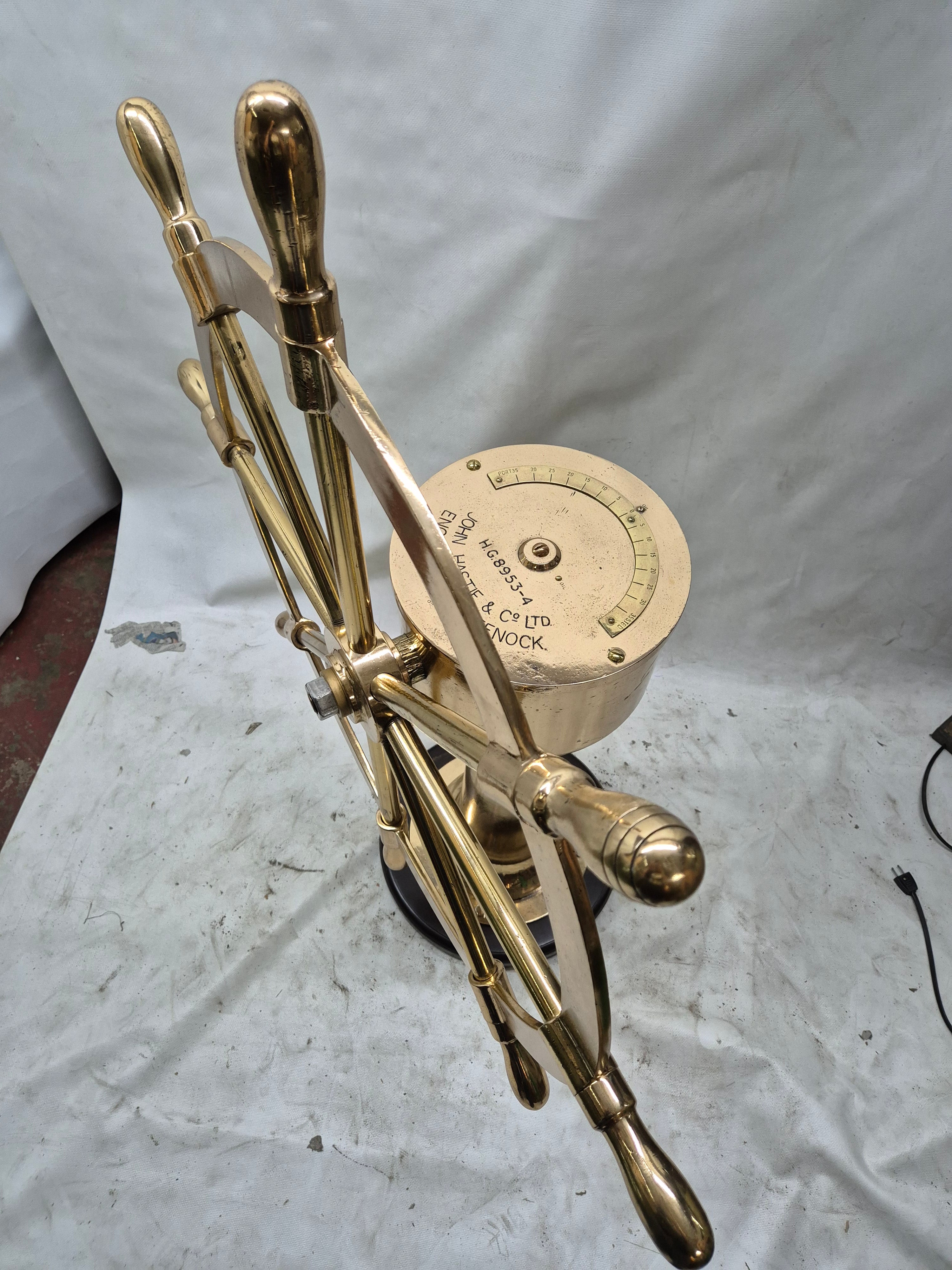 Solid Brass Ship Wheel by John Hastie and Co. Ltd. – Lannan Gallery