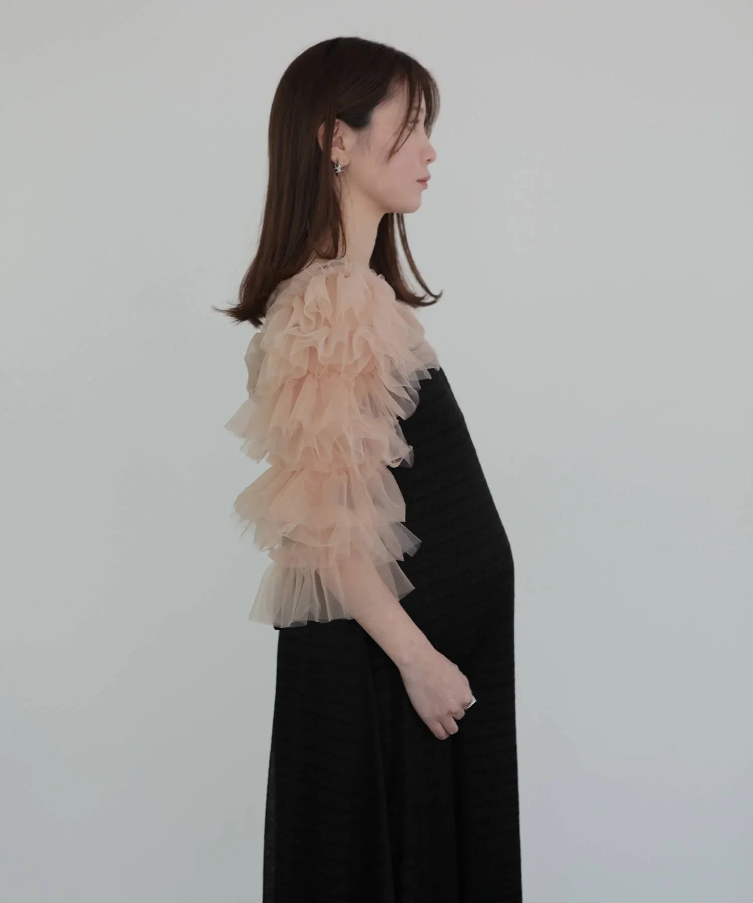 一部当日発送】ティアードフリルチュールボレロドレス/パーティー