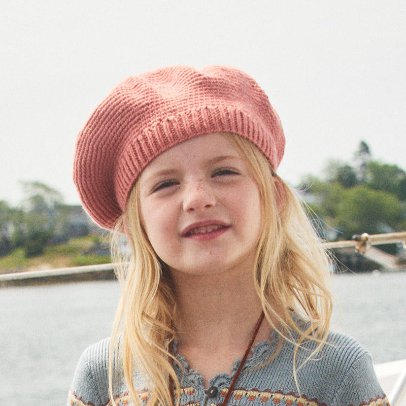 D1】Misha&Puff（ミーシャアンドパフ）2025AW Crochet Beret -Rosewood