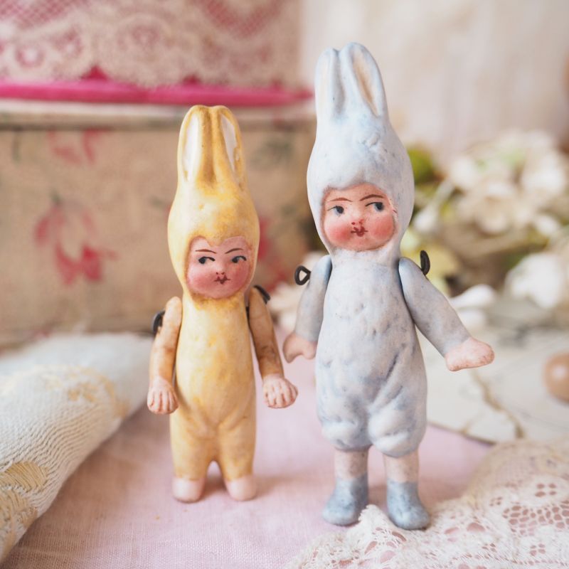 アンティーク】ドイツ製うさぎのビスクドール